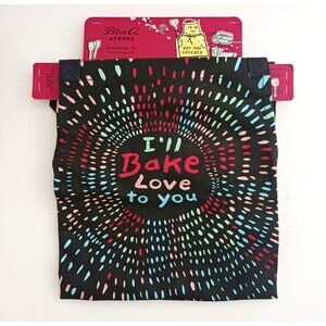 NWT Blue Q Apron I'll Bake Love To You Cotton Twill Adjustable Strap Bib Apron